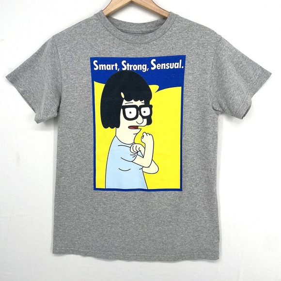 BOB'S BURGERS T-Shirt Smart, Strong, Sensual Gray Graphic‎ Men's Size Small - Picture 1 of 6